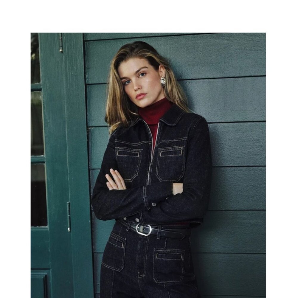 Fiona Cropped Denim Jacket NWT